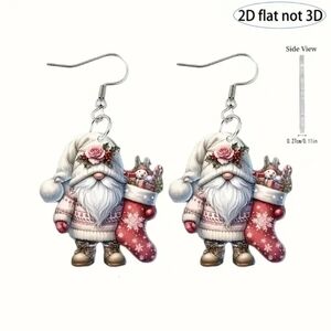 Festive Gnome Earrings. New!